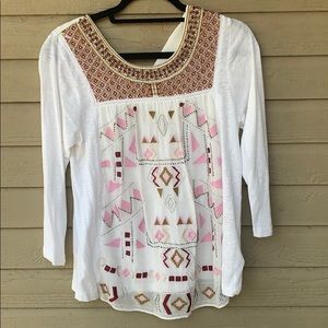 Beaded and embroidered Anthropologie Top